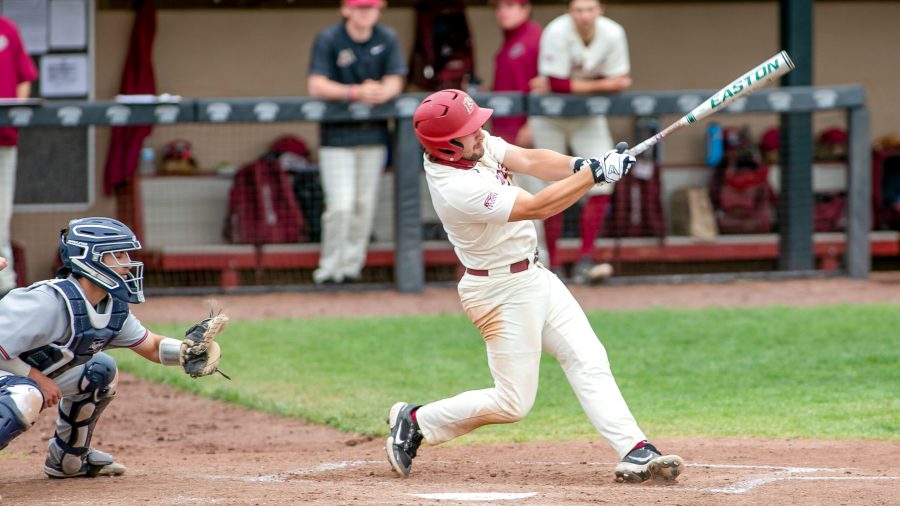 Senior+infielder+Ethan+Stern+had+four+hits+in+the+weekend+series.+%28Photo+courtesy+of+Athletic+Communications%29
