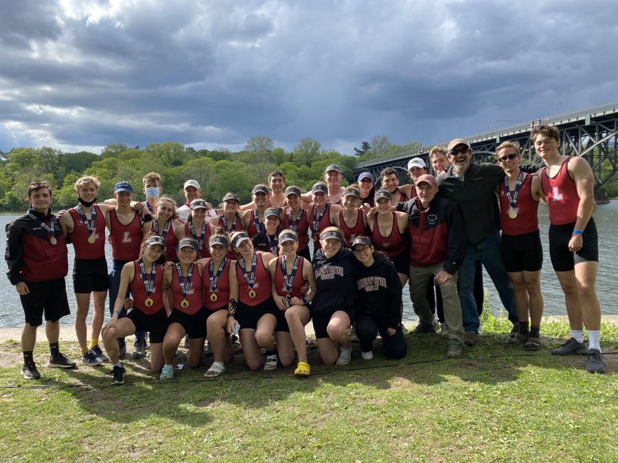 The Lafayette crew team at the 2021 Dad Vail Regatta. (Photo courtesy of Sherry Deng '22) 