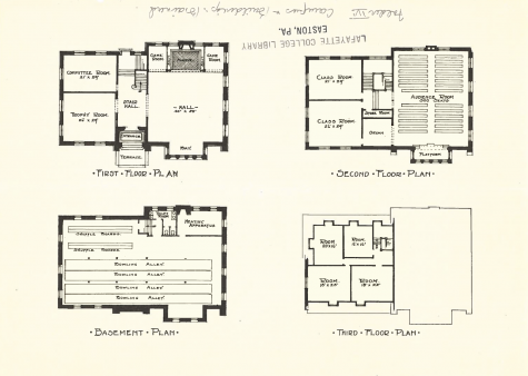 Hogg Hall floor plan from the 1940s.