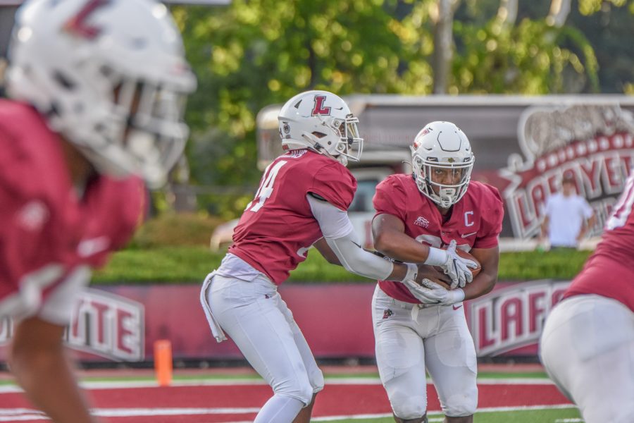 Freshman quarterback Ah-Shaun Davis stands out as the Lafayette football team puts on a dominant performance at Family Weekend, claiming their first win (24-14) over the University of Pennsylvania. (Photo courtesy of Cole Jacobson 24)
