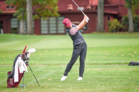 Freshman Sean Saw tied for 23rd at eight over par at the Lehigh Invitational, hosted at the Saucon Valley Country Club. The Leopards placed 7th overall out of 14 teams. (Photo courtesy of Athletic Commmunications)