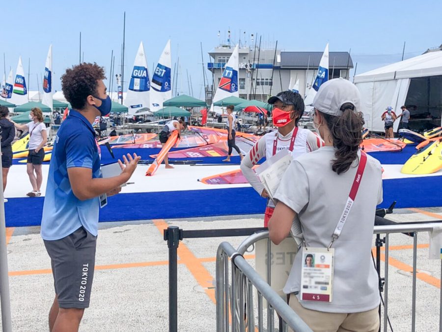 After waiting an extra year due to COVID-19, senior Chris Baylor spent the summer months in Japan translating for olympic medalists. (Photo courtesy of Lafayette Communications)