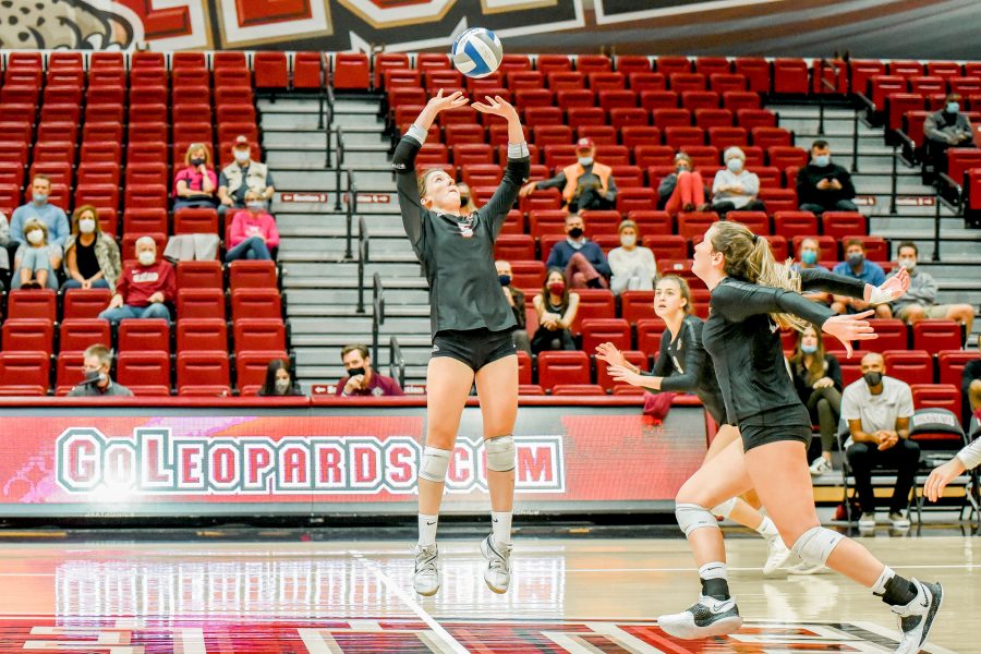 The Lafayette College volleyball team is now 5-1 in the conference as well as being on a five-match winning streak after dominating American (3-0). (Photo courtesy of Athletic Communications)