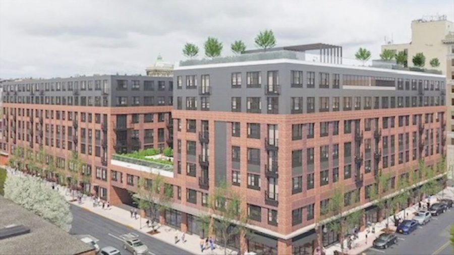 The Marquis, a 40,000 square foot mixed-use complex and one of four large development projects in Easton, would replace the Pine Street Parking Garage. (Photo courtesy of Pennsylvania News Today)