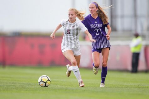 The Leopards womens soccer team dominated the contest against Holy Cross on Saturday, striking early and solidifying their defense to clench their second Patriot League win. (Photo Courtesy of GoLeopards.com)