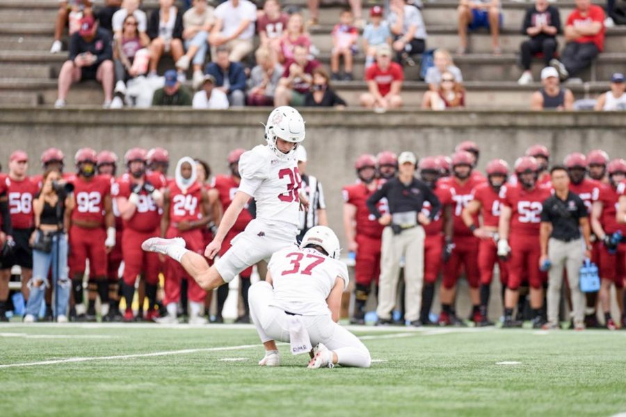 The Lafayette football team fell short in the challenging game against the 19th-ranked Harvard (30-3) as they struggled with offensive turnovers.
(Photo courtesy of GoLeopards.com)