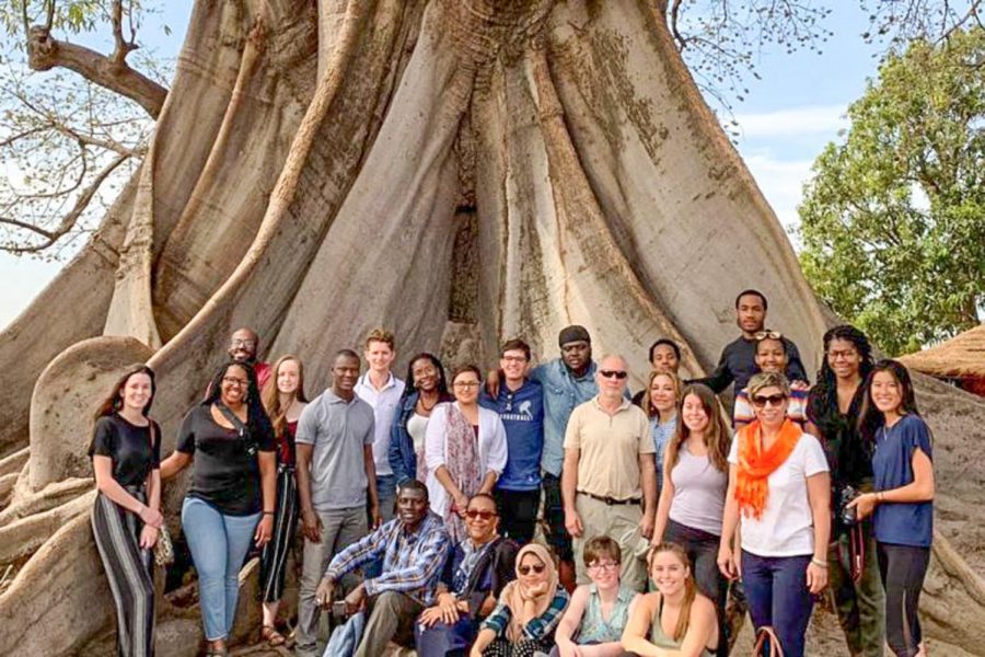 Four to five students could not go on Professor Wilson-Fall's Interim Senegal trip–a photo of which from 2019 is shown above–because they did not receive financial aid. (Photo courtesy of Lafayette News)