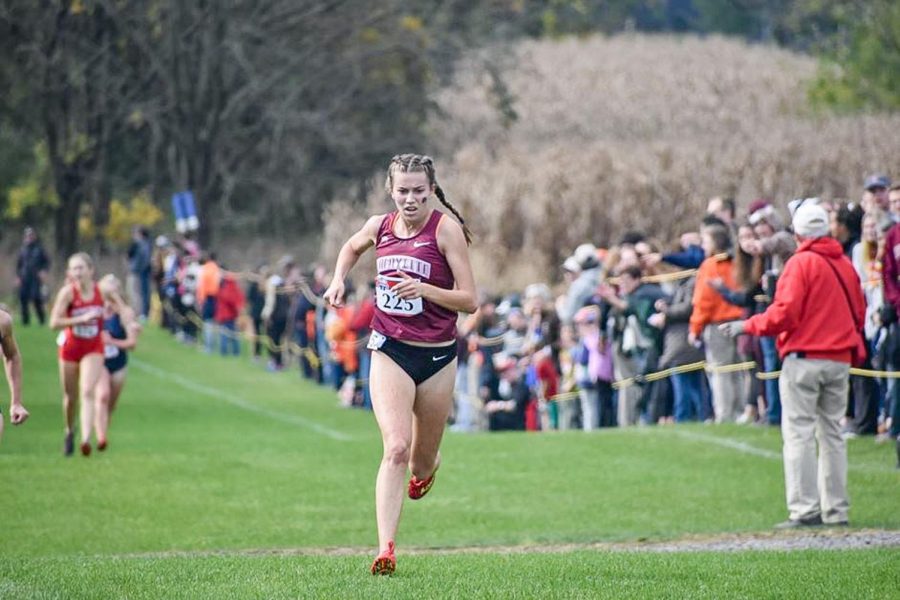 Senior Autumn Sands (pictured) places in the top 50 at cross countrys final meet, the NCAA Regional Championships. (Photo courtesy of GoLeopards.com)