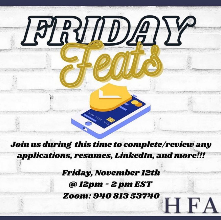 Friday Feasts is a one to two hour Zoom call each Friday where HFA members are given a space to work on applications for internships. (Photo courtesy of @hfa_lafayette Instagram)