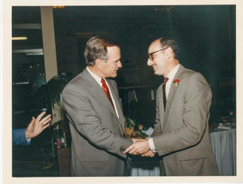 Dr. Robert Krasner 67 rubbed elbows with the nations most prominent political figures, including George H. W. Bush, during his tenure as Attending Physician to Congress. (Photo courtesy of the Robert CJ Krasner Papers, Special Collections and College Archives)