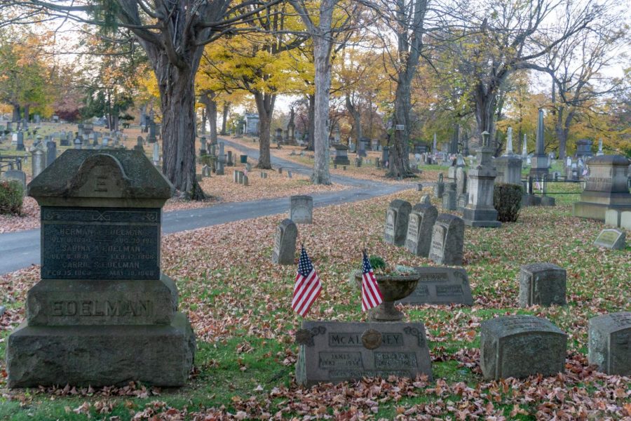Numerous Lafayette alumni, including the founder of the college and several past presidents, are buried in the Easton Cemetery. (Photo by Pierson White 24)