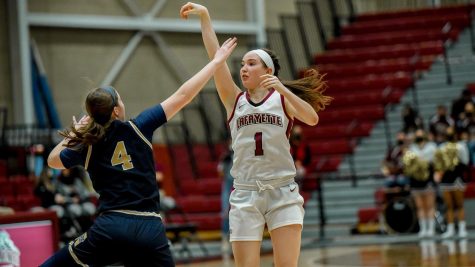 In their heartbreaking overtime loss to Bucknell, freshman guard Abby Antonogli (pictured) was tied with sophomore guard Makayla Andrews with 14 points apiece. (Photo courtesy of GoLeopards)