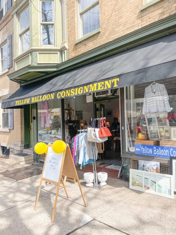 Yellow Balloon Consignment, located right on the bottom of the hill, is the perfect place for affordable everyday pieces. (Photo by Shirley Liu '23 for The Lafayette)