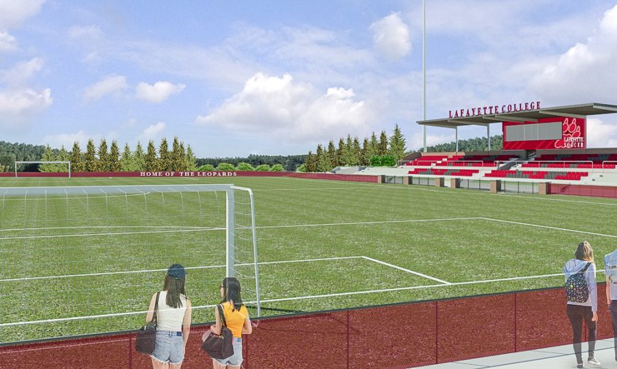 Conceptual image of the proposed Gummeson Grounds, aimed to elevate the Lafayette mens and womens soccer teams in the future. (Photo courtesy of GoLeopards)