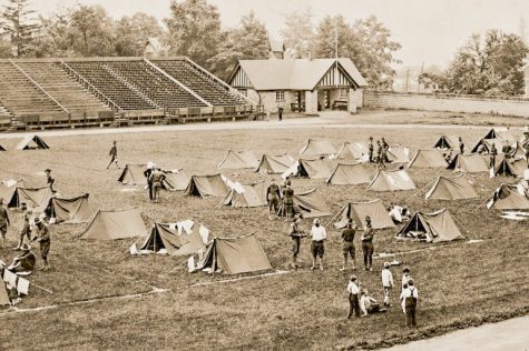 The military camp remained on Lafayette’s campus through the 1960s, leading the development of the ROTC program. (Photo courtesy of Lafayette College)