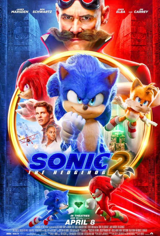 Sonic the Hedgehog 2, a sequel to the 2020 Sonic the Hedgehog movie, brings the speedy video game protagonist to the silver screen once more. (Photo courtesy of IMDb)