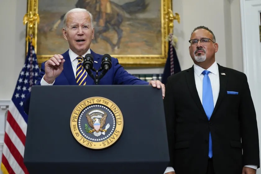 Biden+announced+the+student+loan+forgiveness+program+with+the+backdrop+of+broader+economic+concerns+%28Photo+courtesy+of+Associated+Press%29