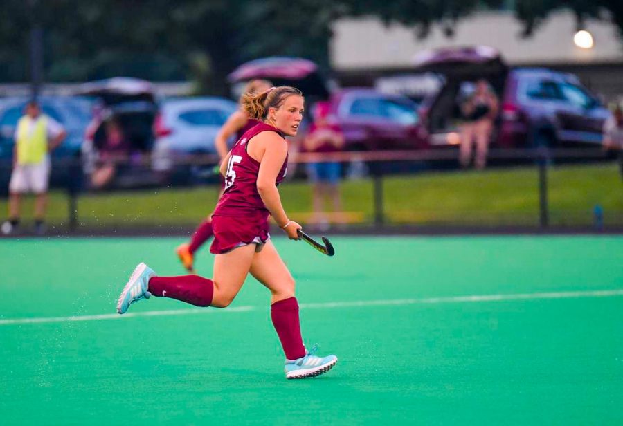 Senior+forward+Felicitas+Hannes+sprints+up+the+field%2C+looking+to+put+the+Leopards+in+front+during+their+upset+victory+over+Princeton.+%0A%28Photo+courtesy+of+GoLeopards%29