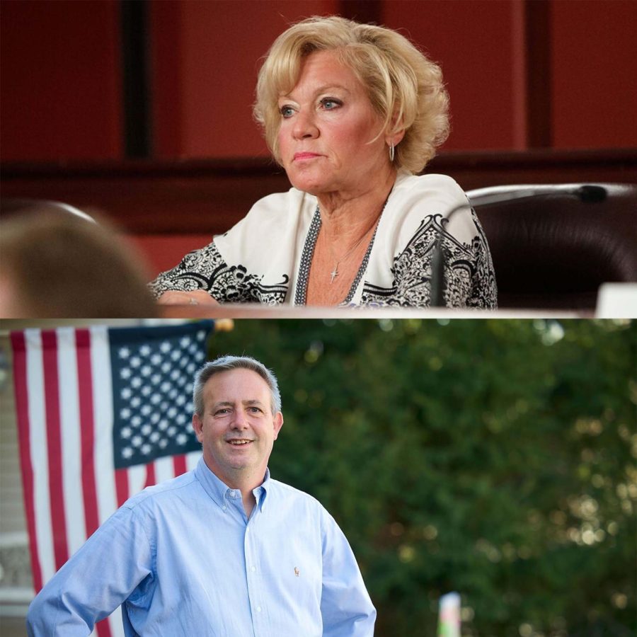 Republican John Merhottein (bottom) is mounting a challenge to six-term incumbent, Democrat Lisa Boscola (top) during a tough year for Democrats. (Photos courtesy of Lisa Boscola and John Merhottein)