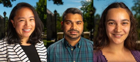 Stephanie Chan, Farhan Abedin and Sunita Chepuri were three of the newly hired professors on the tenure track. (Photos courtesy of Lafayette Communications)