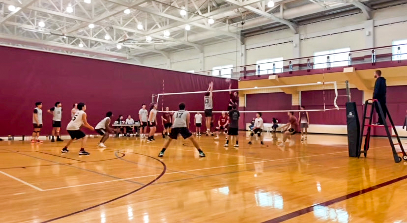 Two Lafayette teams compete in mens club volleyballs first round-robin style tournament. (Photo courtesy of @laf_mvb on Instagram)