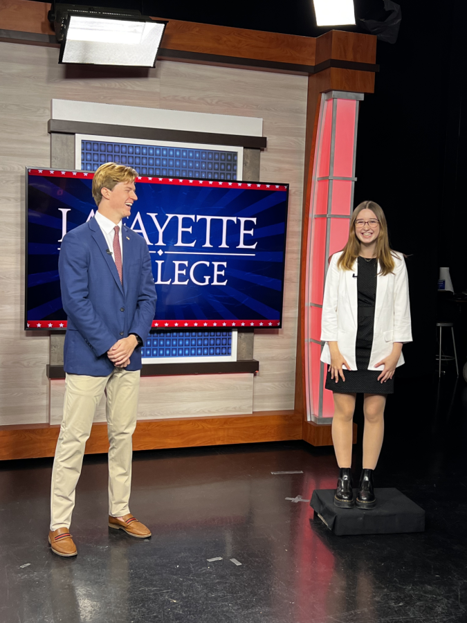 Calvin Cochran 24 (left) and Magdalen Larsen 23 (right) cohosted one of the 30-minute episodes. (Photo courtesy of Sarah Ye)