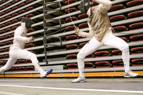 Lafayettes mens fencing team finished 3-4 at Vassar. 
(Photo by Rick Smith for GoLeopards)