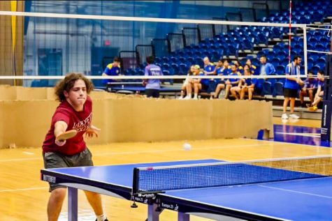 Junior Sam Anthony lunges for a ball during the table tennis club tournament in Pittsburgh.
(Photo courtesy of Sam Anthony 24)
