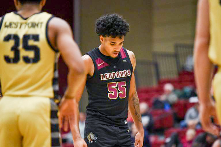 Standout freshman forward Josh Rivera recorded his second career double-double in the loss to Army. (Photo courtesy of GoLeopards)