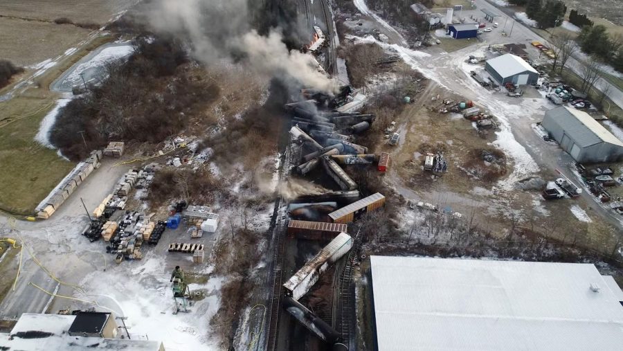 Easton will likely not be directly impacted by the East Palestine train derailments harmful environmental impacts. (Photo courtesy of CNN)