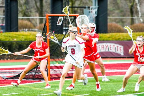 Senior attacker Genevieve Strobel was one of five Leopards who scored at least two goals against BU. (Photo courtesy of GoLeopards)