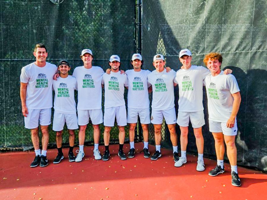 The tennis team beat Loyola Maryland for the first time in school history. (Photo courtesy of GoLeopards)