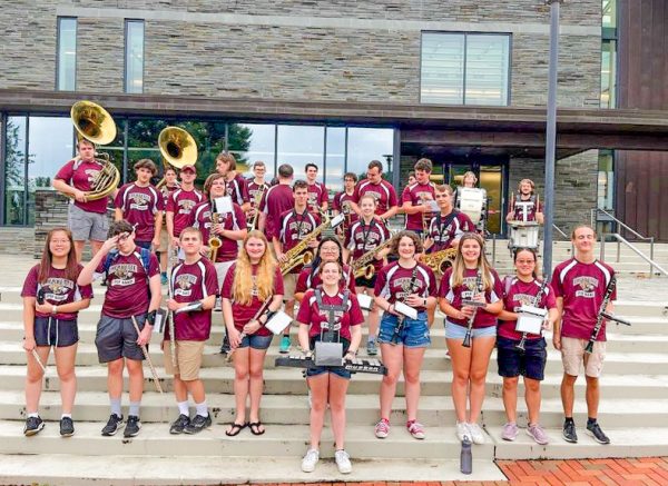 The pep band will next appear tomorrow during the football game against Columbia. (Photo courtesy of @lafpepband on Instagram)