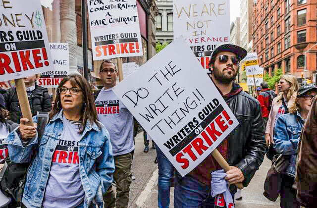 The writers strike has halted all writing and production of acted film and television. (Photo courtesy of USNews)