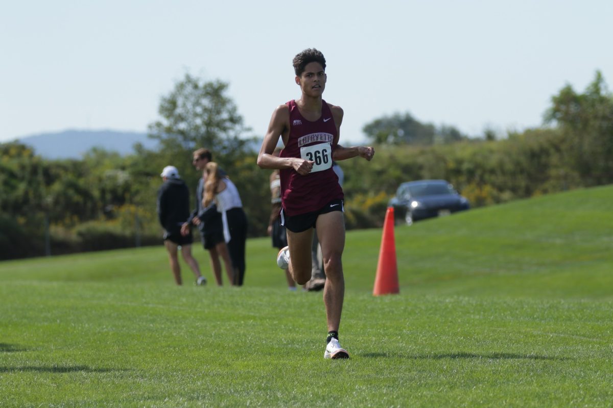 Junior Emil Arangala placed 40th at the Patriot League Championships. (Photo by Rick Smith for GoLeopards)