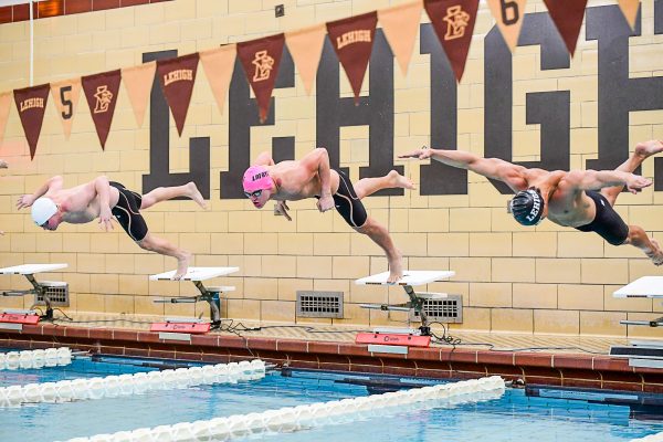 The swimming and diving teams competed in their last meet of the 2023 season against Lehigh. (Photo by Hannah Ally for GoLeopards)