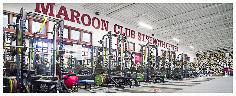 The strength and conditioning coaches work to better the performance of student-athletes. (Photo courtesy of GoLeopards)