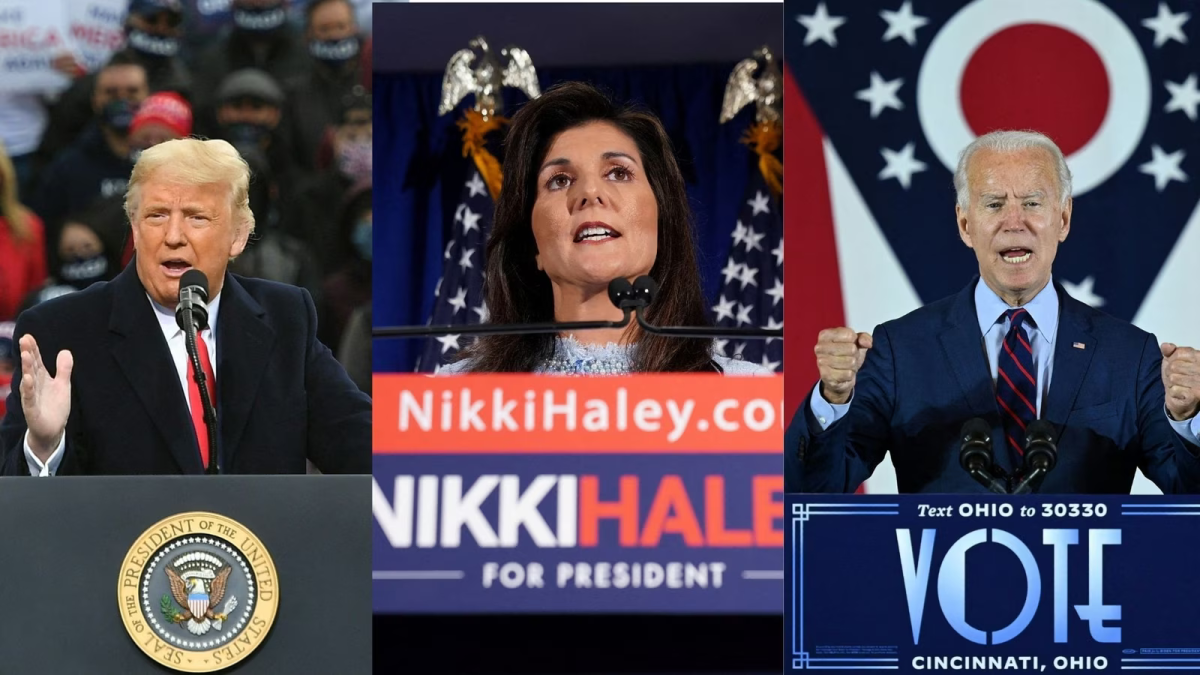 The+top+presidential+candidates+for+the+2024+race+are+incumbent+Joe+Biden%2C+former+president+Donald+Trump+and+Nikki+Haley.+%28Photo+courtesy+of+the+Hindustan+Times%29