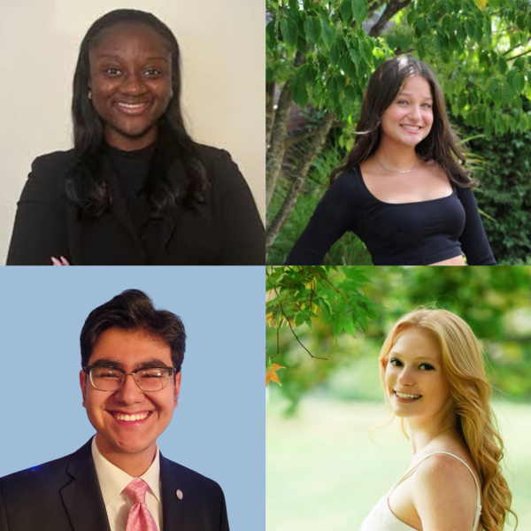 The four candidates spoke at a forum on Tuesday night. (Photos courtesy of Virginia Sacotingo 25, Sasha Carter on LinkedIn, William Gutiérrez 27 and Ava Gallia 26)