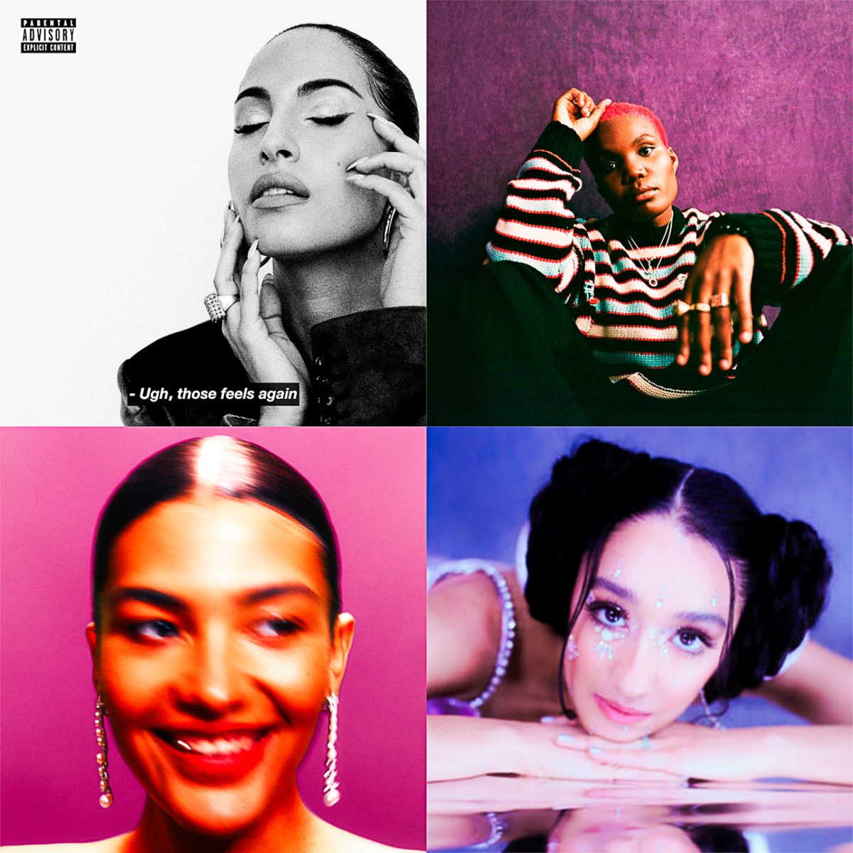 Listen to these four female artists to feel something. (Photos courtesy of Spotify)