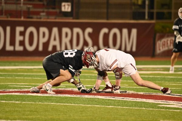 The mens lacrosse team won its final out-of-conference game against Le Moyne last Friday. (Photo courtesy of GoLeopards)