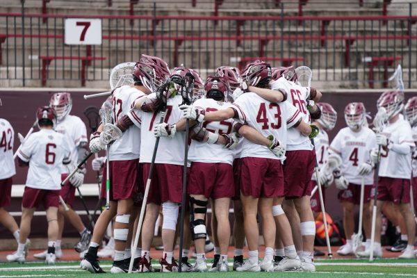 Mens lacrosse pulled out a last-minute win against Boston University last Saturday. (Photo by Trent Weaver for GoLeopards)