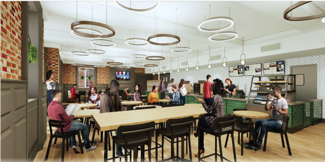 A rendering of the new Gilberts Cafe. (Photo courtesy of Lafayette Dining)