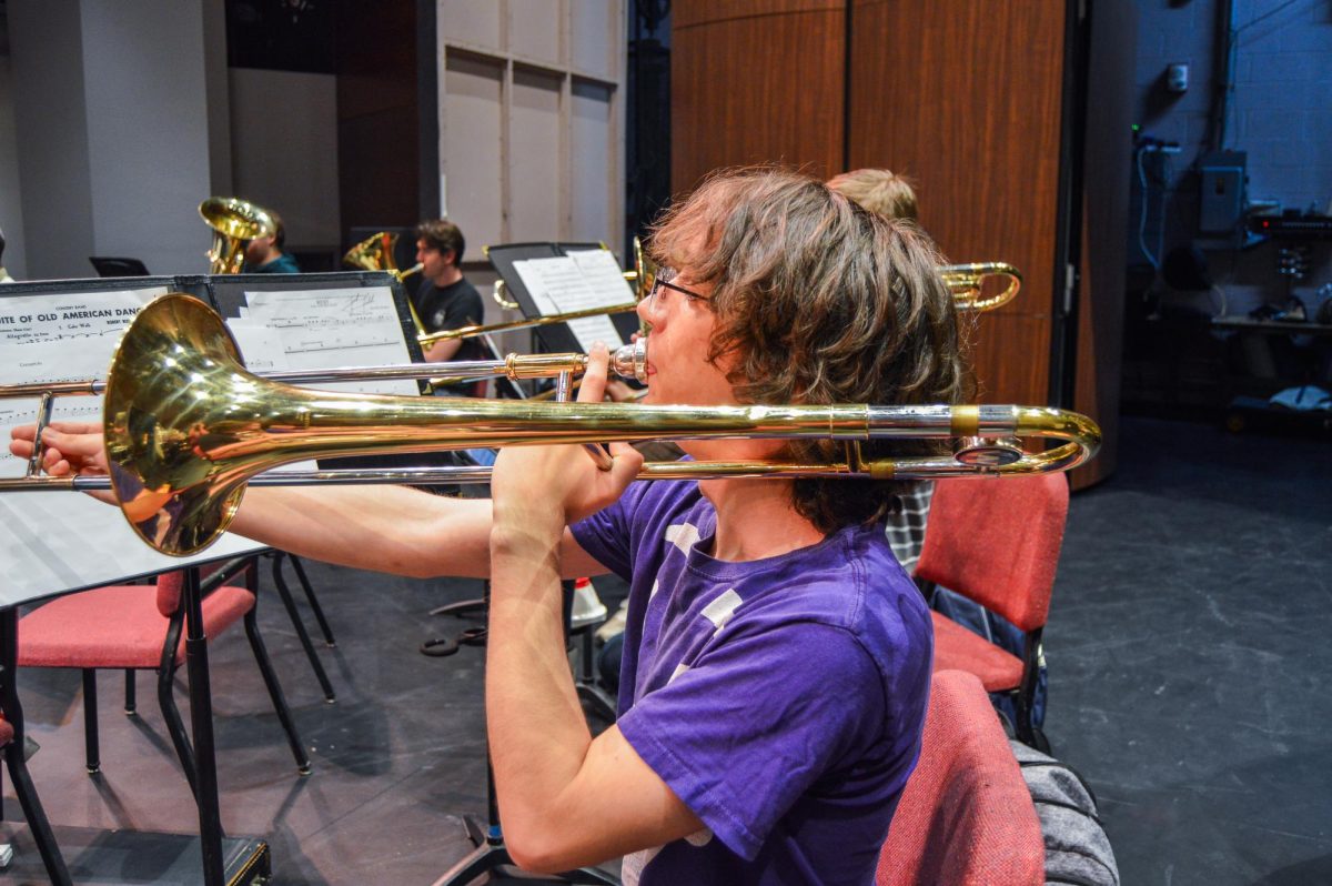 Pedro dos Santos 26 participates in four music ensembles with his trombone.