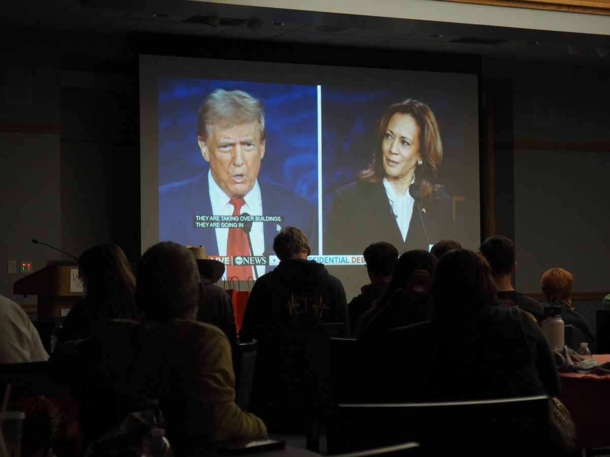 Students react to the presidential debate between former President Donald Trump and Vice President Kamala Harris on Sept. 10.