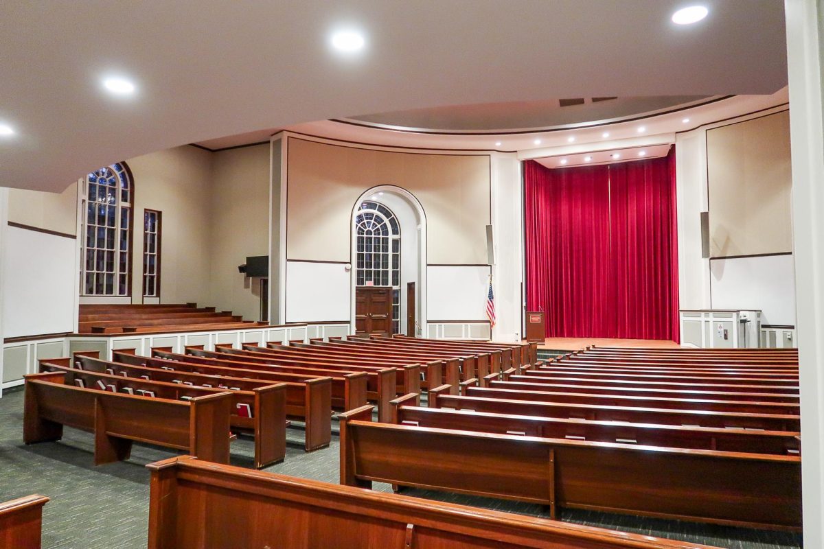 The interfaith prayer service was held in Colton Chapel, and included a sermon from Chaplain Alex Hendrickson followed by a moment of silence for prayer and reflection. 