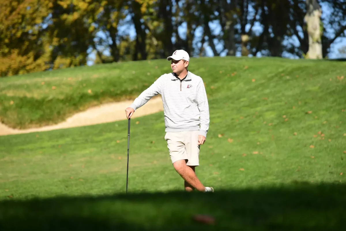 Junior Harry Dessel carded 77 on both days of the tournament at the 72-par Saucon Valley Country Club course. (Photo by Hannah Ally for GoLeopards)