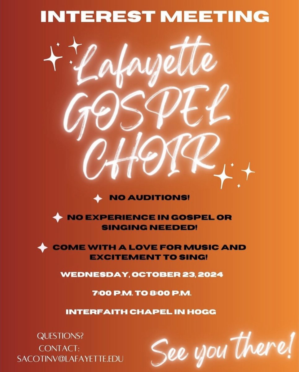 The college's new Gospel Choir rehearses every Wednesday at 7:00 pm. (Photo courtesy of @lafayettegospelchoir on Instagram)