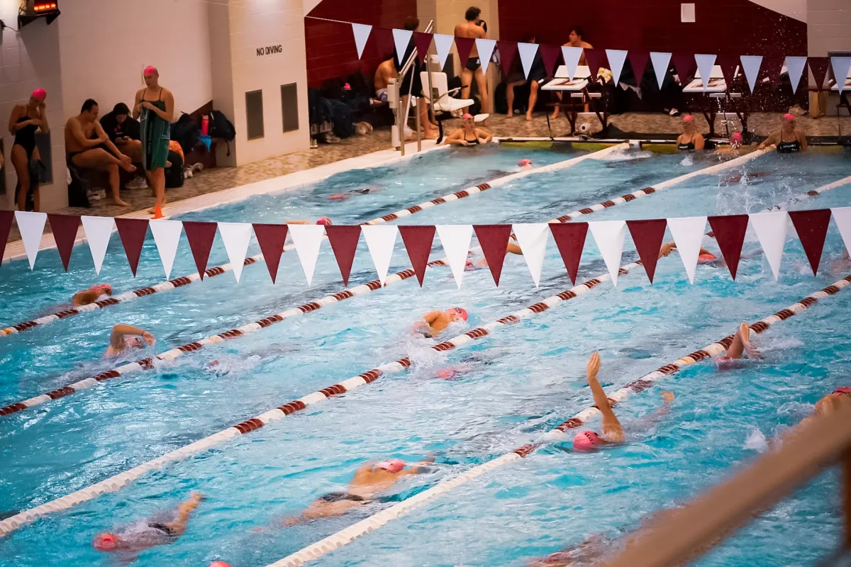 The swimming and diving team returns to Weinstein Natatorium in its rivalry meet against Lehigh University next week. (Photo by Jasmin Lara for GoLeopards)