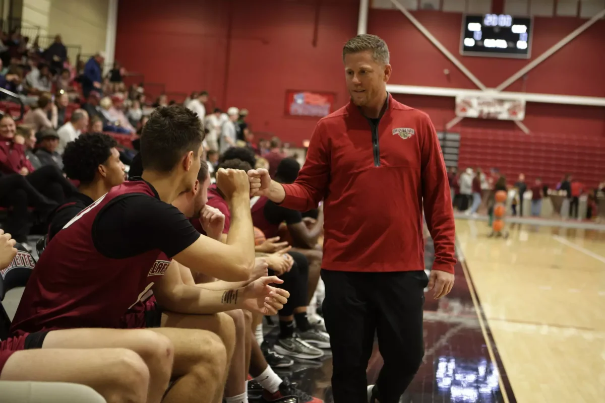 Men's basketball head coach Mike McGarvey is entering his second full season at the helm. (Photo by Rick Smith for GoLeopards)